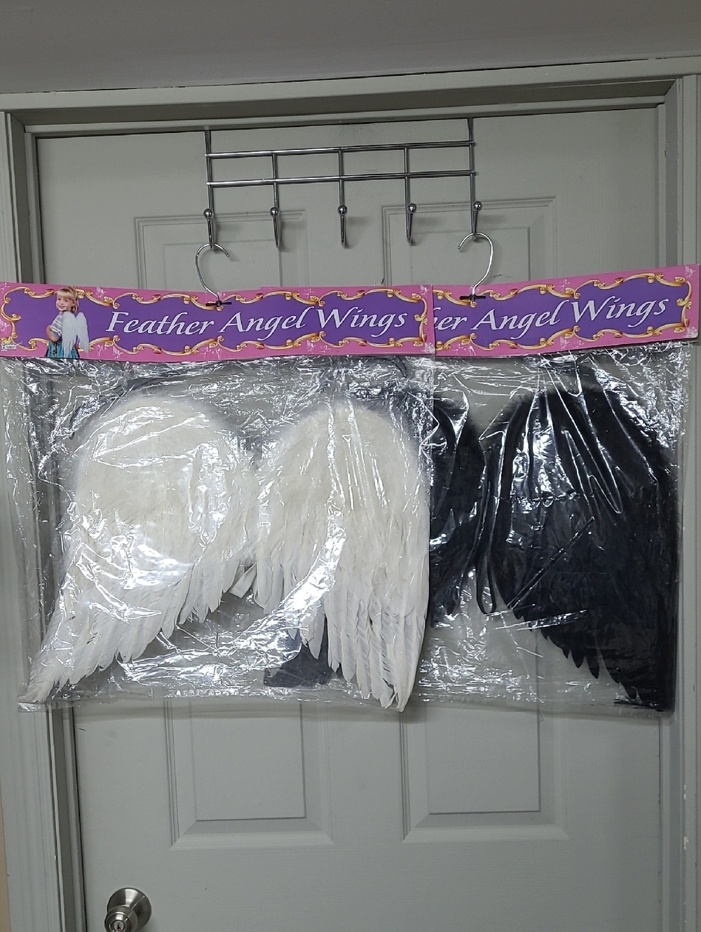 Feather Angel Wings Vintage Kids Costume Bundle 1-White 1-Black New In Package